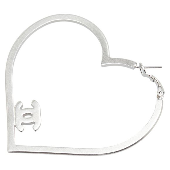 CHANEL Silver Logo Earrings - Picture 1 of 5